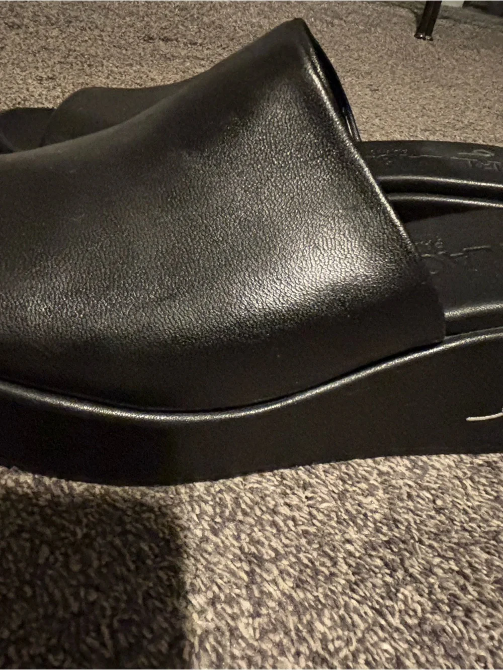 Karl Lagerfeld Paris Calvina Slide Mule Wedge Espadrille Sandal Black Size 9